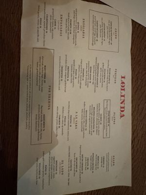 Menu photo 1 Lolinda San Francisco, CA