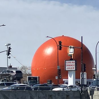 Orange Julep - Big orange ball on the highway! - Fast Food Near Me - Montreal, Quebec