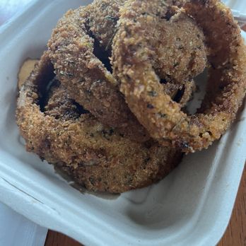 Bareburger - Hartsdale - Side Onion Rings - a little too crispy - Burgers Near Me - Hartsdale, New York Bareburger - Hartsdale - Side Onion Rings - a little too crispy - Burgers Near Me - Hartsdale, New York