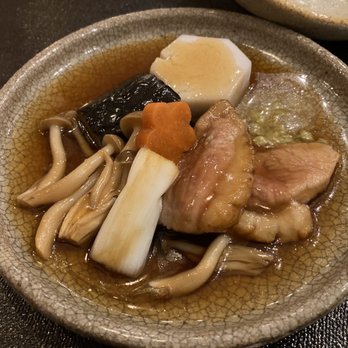 wa’z - Braised duck breast, Japanese green onion, taro, eggplant, carrot and mushrooms - Japanese Near Me - Seattle, Washington