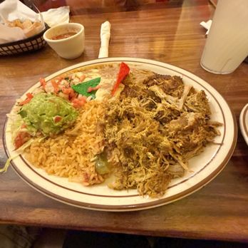 Casa Sanchez - Carnitas plate with rice, beans, side of guacamole - Mexican Near Me - Ontario, California