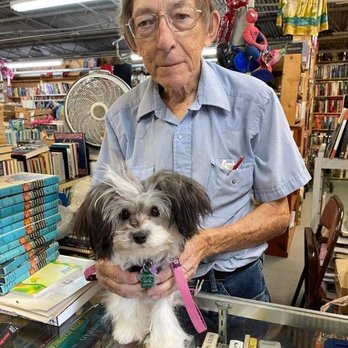 SSD Book Store - Our loved store owner, Allen and a guest Mia the pup! - Bookstores Near Me - Melbourne, Florida