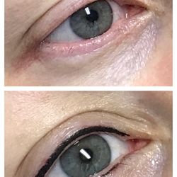 Permanent Cosmetic Arts - Permanent Eyeliner on Alopecia client.
