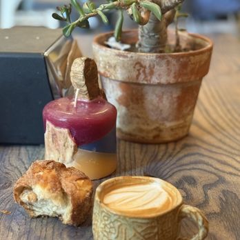 Moxie Bread - Lyons - Flat white and cinnamon croffin. - Bakeries Near Me - Lyons, Colorado