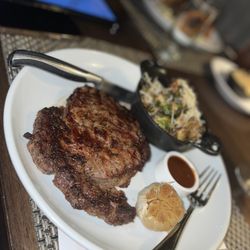 6S Steakhouse - 16oz Ribeye ,Whipped Potatoes, Crispy Glazed Brussels Sprouts