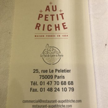 Au Petit Riche - French Near Me - Paris, 75 Au Petit Riche - French Near Me - Paris, 75