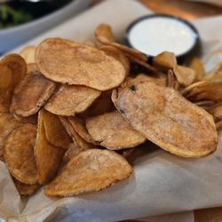 Copper Hop Ranch & Microbrewery - Homemade chips with ranch sauce.... Loved it!!