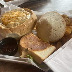 Aloha Chicken and Broccoli Cheese Bread Bowl