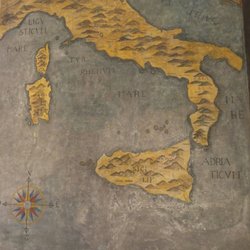 La Vigna di Leonardo - Map as wall painting of an italy quite different from today