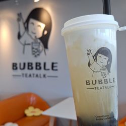 Bubble TeaTalk - Oolong Tea with sea salt milk foam. Lightly sweetened with a tiny amount of boba.