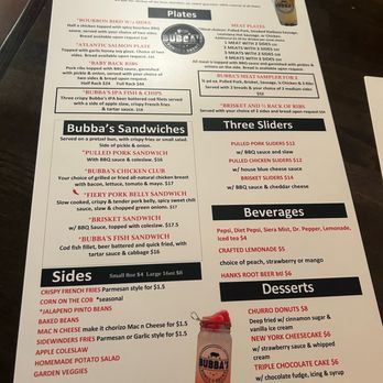 Bubba’s Bones & Brews - Menu 1/2024 - Gastropubs Near Me - Cathedral City, California Bubba’s Bones & Brews - Menu 1/2024 - Gastropubs Near Me - Cathedral City, California