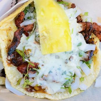 Taco Tijuanero - Adobada quesataco! Pineapple slice chef's kiss! - Tacos Near Me - San Diego, California Taco Tijuanero - Adobada quesataco! Pineapple slice chef's kiss! - Tacos Near Me - San Diego, California
