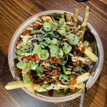 Bar Peached - Spicy Gochu Pork Fries - Cocktail Bars Near Me - Austin, Texas Bar Peached - Spicy Gochu Pork Fries - Cocktail Bars Near Me - Austin, Texas