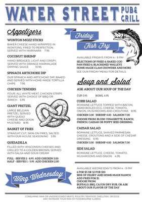 Menu photo 6 Water Street Pub and Grill Menomonee Falls, WI Menu photo 6 Water Street Pub and Grill Menomonee Falls, WI