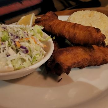 The Nugget - Fish and chips with coleslaw - substituted the chips for rice. - American Near Me - Summerland, California The Nugget - Fish and chips with coleslaw - substituted the chips for rice. - American Near Me - Summerland, California