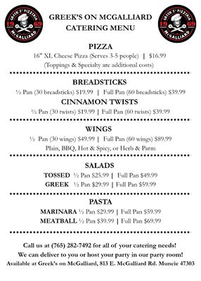 Menu photo 4 Greek's Pizzeria Muncie, IN Menu photo 4 Greek's Pizzeria Muncie, IN