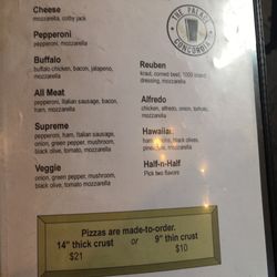 The Palace Neighborhood Bar and Grill - Menu