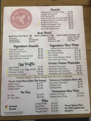 Menu photo 4 Cha House - North Myrtle Beach North Myrtle Beach, SC
