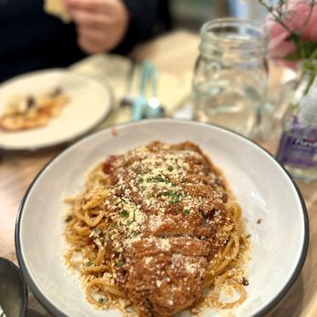 La Casa Mia - Meat Sauce Pasta w/ Pork Cutlet - Italian Near Me - Milpitas, California La Casa Mia - Meat Sauce Pasta w/ Pork Cutlet - Italian Near Me - Milpitas, California