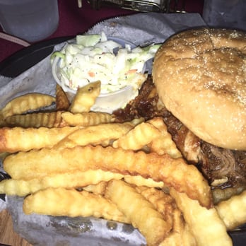Bayou Cafe - Barbecue sandwich and fries - Seafood Near Me