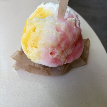 Big Wave Shave Ice Company - Mango, guava and passion fruit w macadamia nut ice cream and a snow cap top! - Shaved Ice Near Me - Lahaina, Hawaii