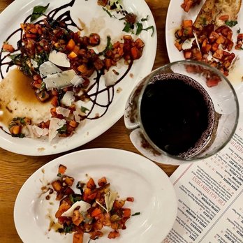 Labriola - Bruschetta and a glass of the Banfi Chanti - Italian Near Me - Chicago, Illinois
