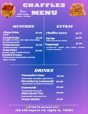 Menu photo 2 Chaffles 512 Elgin, TX Menu photo 2 Chaffles 512 Elgin, TX