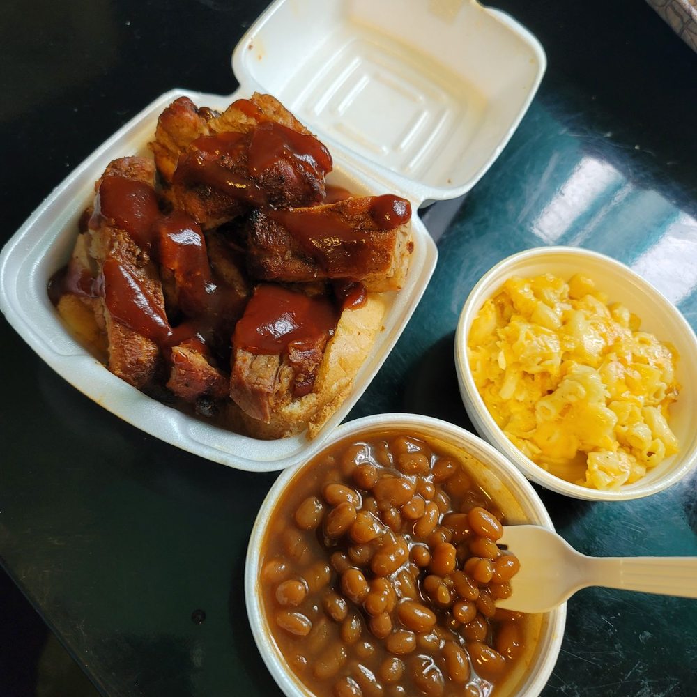 We Do BBQ - I got lunch special. Half pound of mild rib tips, baked beans, and mac n cheese. - Barbeque Near Me - Cincinnati, Ohio We Do BBQ - I got lunch special. Half pound of mild rib tips, baked beans, and mac n cheese. - Barbeque Near Me - Cincinnati, Ohio