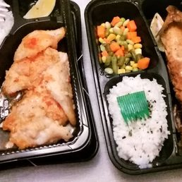 sweet chili snapper, chow fun, rice fried akule, mixed veggies, rice