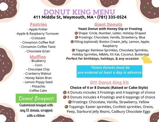 Menu photo 1 Donut King Weymouth, MA