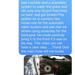 Sunshine Lawn & Landscaping - Me notifying Mr Michael of the broken splitter.