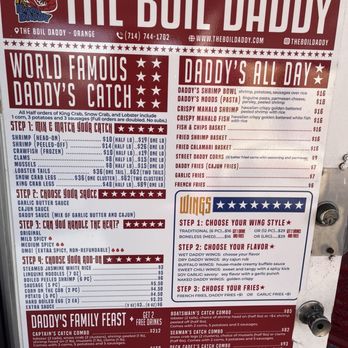 Boil Daddy - Menu - Cajun/Creole Near Me - Orange, California