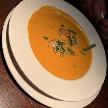 J Mark's Restaurant - Tomato Basil soup (1/2 of the soup and salad appetizer) - New American Near Me - Pompano Beach, Florida