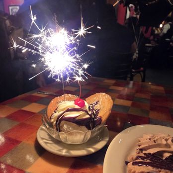 Texas - Complimentary Bithday cookie and ice cream. I was super impressed with the sparkler lol... - Steakhouses Near Me - Richardson, Texas