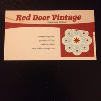 Red Door Vintage - Their business card - Used, Vintage & Consignment Near Me - Redlands, California Red Door Vintage - Their business card - Used, Vintage & Consignment Near Me - Redlands, California