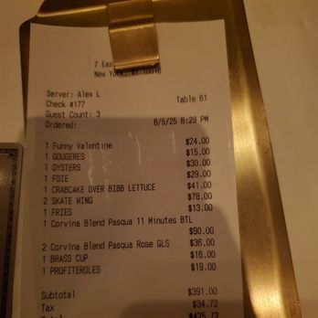 Brass - Damages -   They should have deducted the $24 'Funny Valentine' drink my friend did not drink after tasting it. - 8/5/2025 - French Near Me - New York, New York