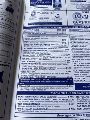 Menu photo 8 El Cap Restaurant St. Petersburg, FL Menu photo 8 El Cap Restaurant St. Petersburg, FL