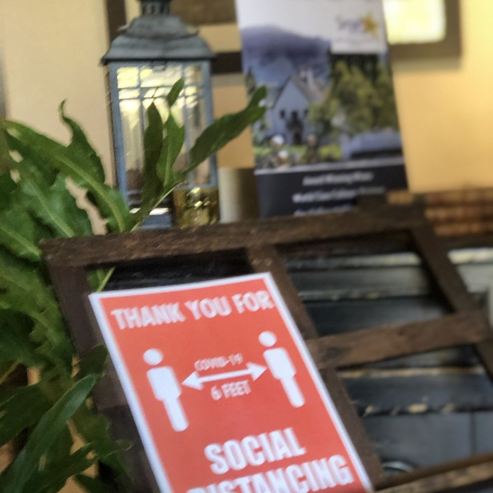 Folktale Winery - Social distancing reminders everywhere - Wineries Near Me - Carmel, California Folktale Winery - Social distancing reminders everywhere - Wineries Near Me - Carmel, California