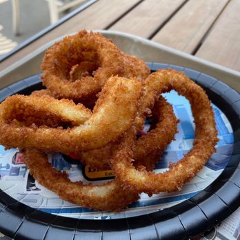 Gates Bar-B-Q - ows onion rings on a plate - Barbeque Near Me - Independence, Missouri