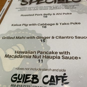 Guieb Cafe - Daily specials - New American Near Me - Honolulu, Hawaii Guieb Cafe - Daily specials - New American Near Me - Honolulu, Hawaii