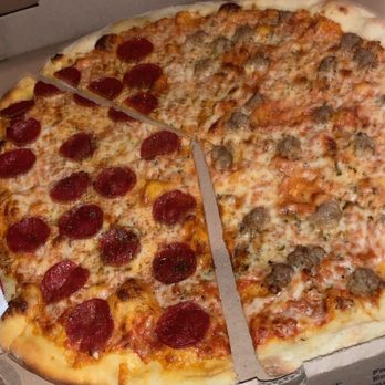 Zalat Pizza - Half pepperoni and half Italian sausage. - Pizza Near Me - Denton, Texas