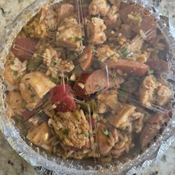 Iz Cafe Original - Chicken and Sausage Jambalaya today. They use Connecuh Sauage. Fantastic!!!