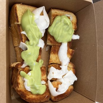 Thai Test Kitchen - Pandan custard on a thick slice of toast. With fresh coconut shavings. This is not on the menu. - Noodles Near Me - San Diego, California