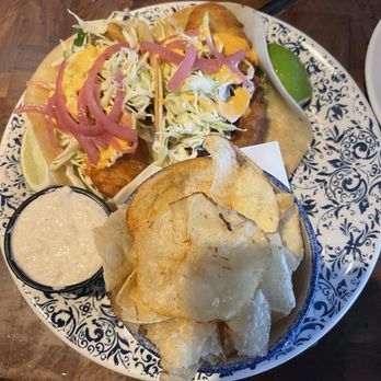 The Montauk - Fish tacos with House Potato Chips and Dip - New American Near Me - Scottsdale, Arizona The Montauk - Fish tacos with House Potato Chips and Dip - New American Near Me - Scottsdale, Arizona