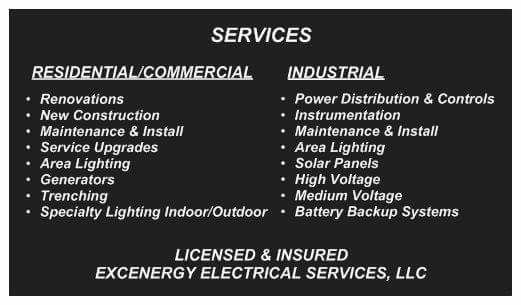 Slide of Excenergy Electrical Services