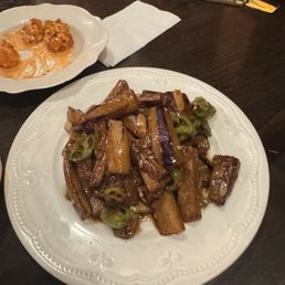 Fried Eggplant w. Cow Horn Pepper 小椒茄子 Fried Eggplant w. Cow Horn Pepper 小椒茄子