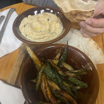 El Toum - Fried zucchini-jalapeño hummus - Lebanese Near Me - Jackson Heights, New York El Toum - Fried zucchini-jalapeño hummus - Lebanese Near Me - Jackson Heights, New York