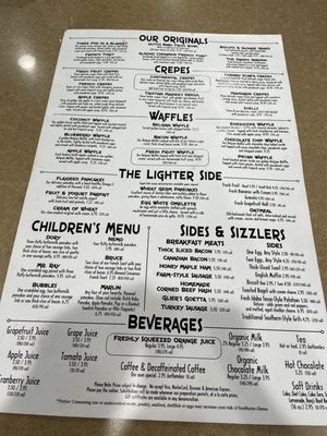Menu photo 1 The Original Pancake House Cincinnati, OH Menu photo 1 The Original Pancake House Cincinnati, OH