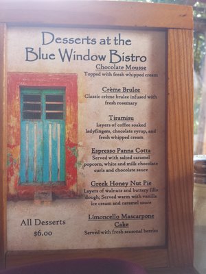 Menu photo 8 Blue Window Bistro Los Alamos, NM