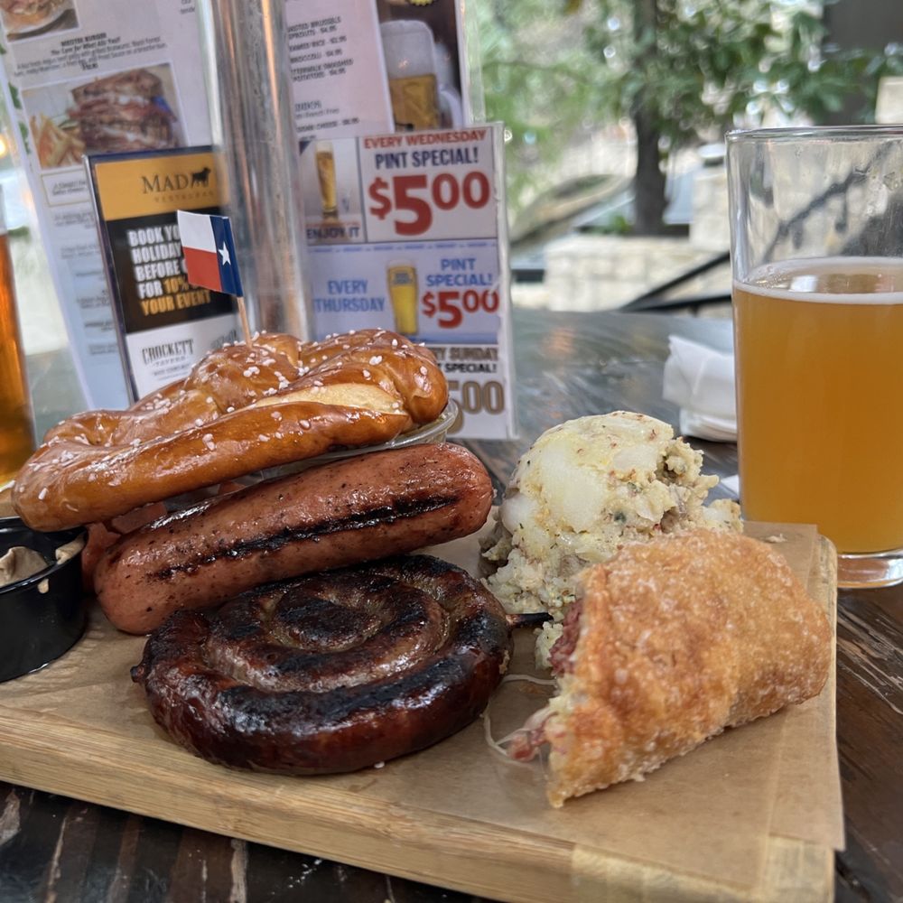 Prost - Sausage Paddle and Reuben egg roll ( seating near the Riverwalk) - German Near Me - San Antonio, Texas Prost - Sausage Paddle and Reuben egg roll ( seating near the Riverwalk) - German Near Me - San Antonio, Texas